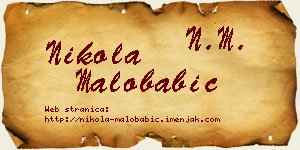 Nikola Malobabić vizit kartica
